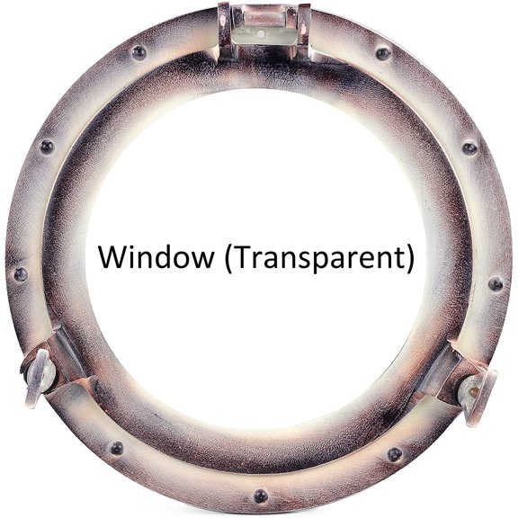 Antique Purple Rustic Patina Nautical Maritime Ship's Porthole Frame | Wall & Bathroom Sculpture Aluminum Porthole | Home Decor Ideas | Round Glass Hanging Porthole (Window (Transparent), 12 Inches)