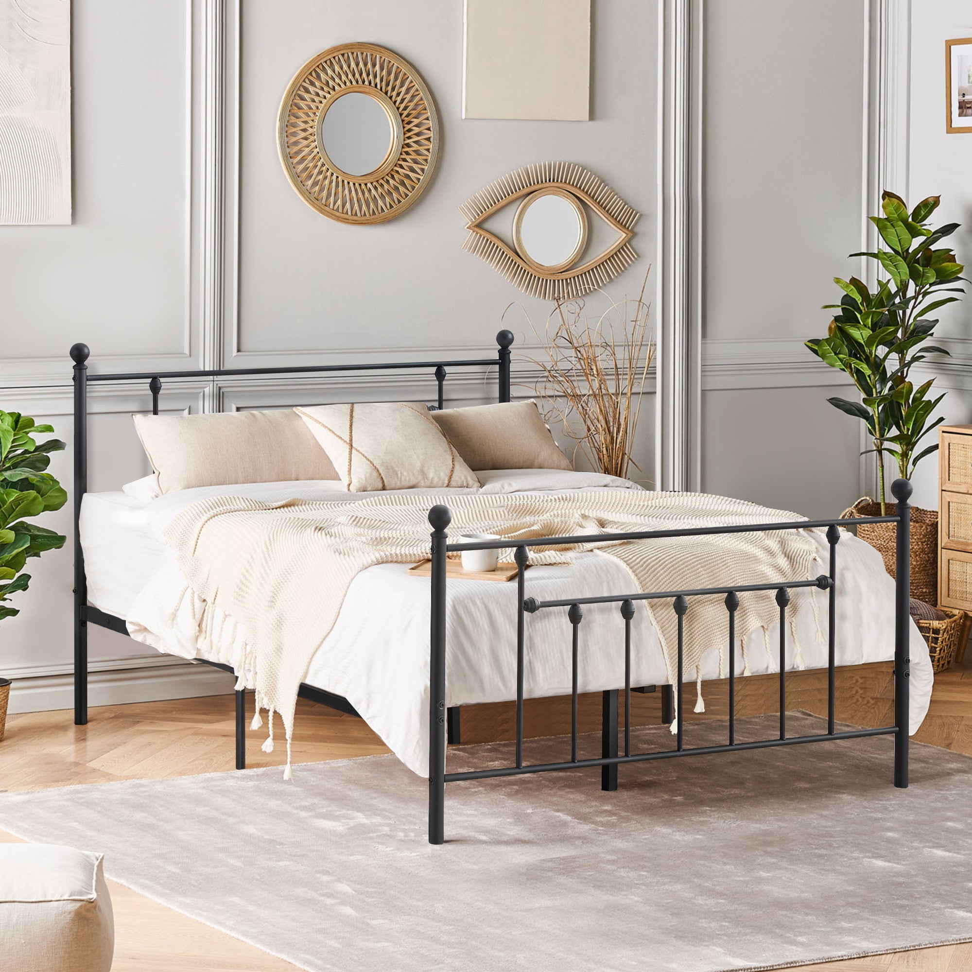 Wrought iron queen size bed online