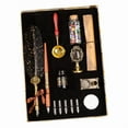 thumbnail image 1 of Antique Quill Dip Pen Set with 15ml Ink Bottles 5 Pen Nibs Gift Calligraphy Kit, 1 of 21