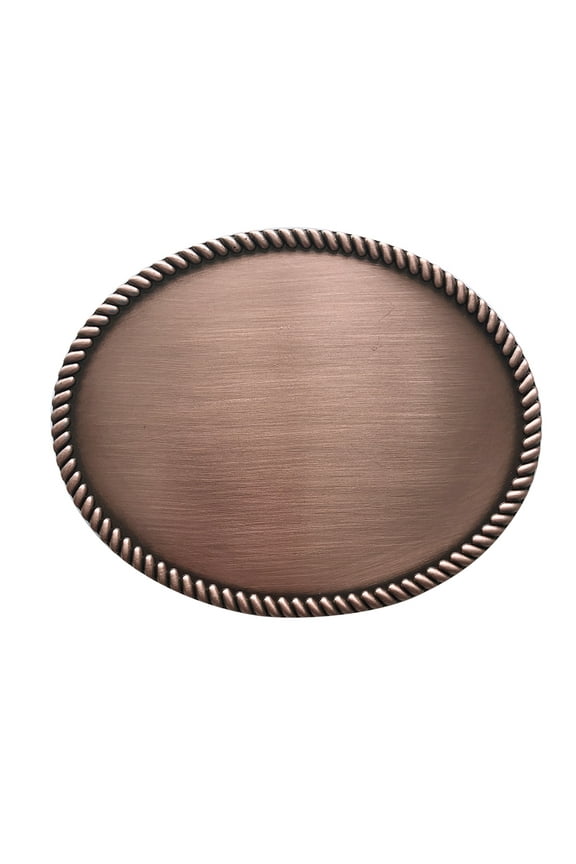 Antique Red Copper Western Rope Oval Custom Blank Belt Buckle