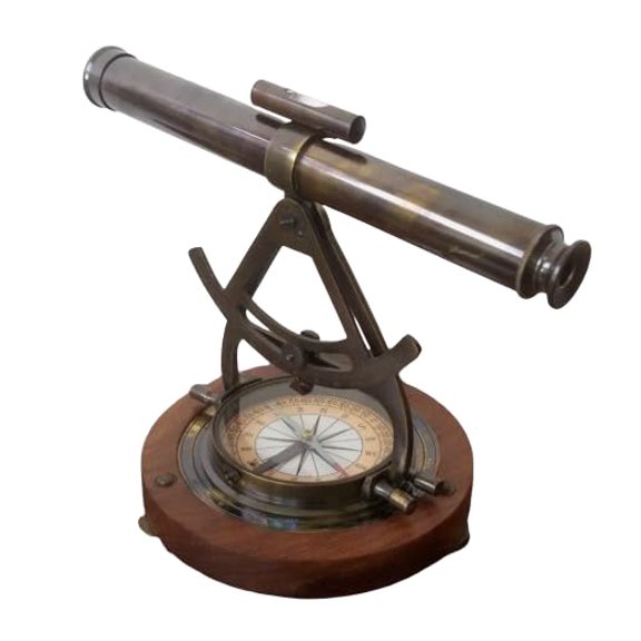 Antique Replica Brass Theodolite Alidade Telescope Compass Survey Instrument