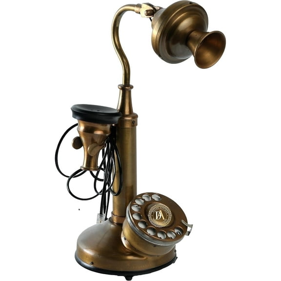 Decor Antique Replica Table Phone, Vintage Candlestick Phone, Brass