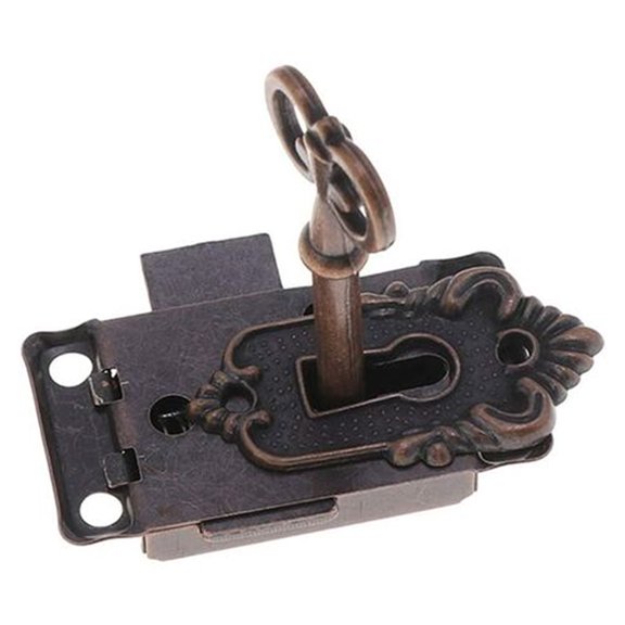 Antique Reproduction For Vintage Wooden Boxes, Iron Cabinet Door Lock Decorative Skeleton Key For Antique Lock And Vintage Style Sturdy And Durable Cabinet Cupboard Lock, 1Pcs