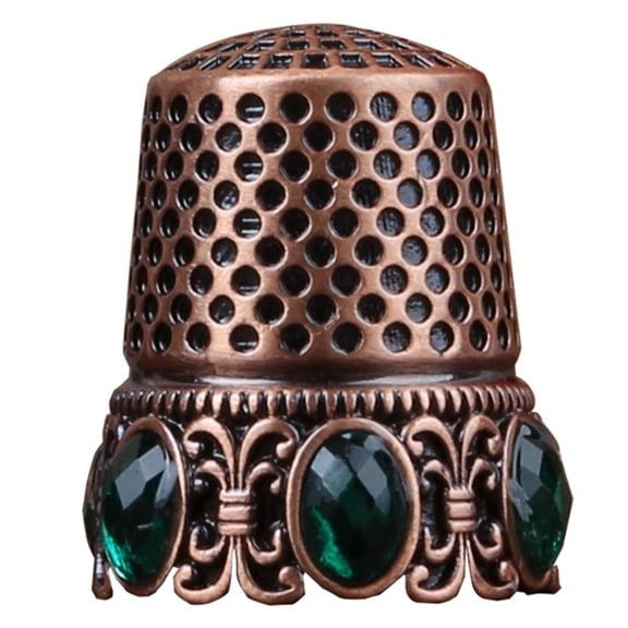 Antique Rhinestones Metal Thimble Finger Protectors Finger Tip Guard For Quilting Embroidery Tailoring Needlework Sewing
