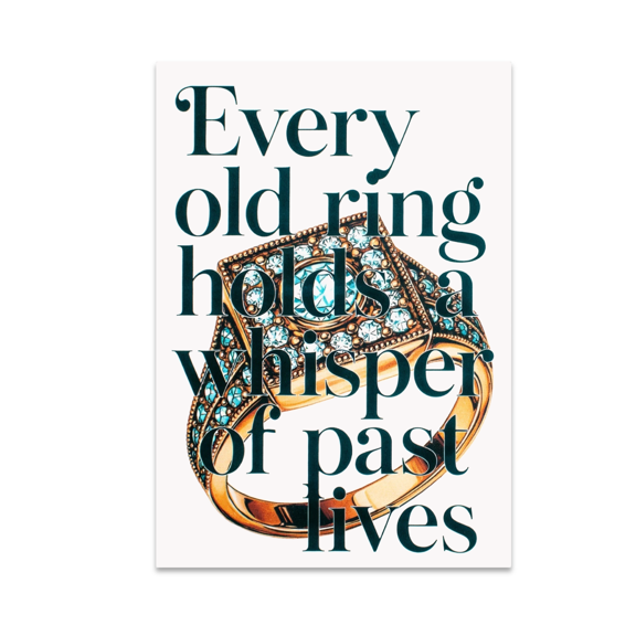 Antique Ring Art - Antique Jewelry Collector - 13x19 Poster Print