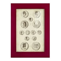 Antique Roman Coins I -Framed Print w/glass-Cherry Red