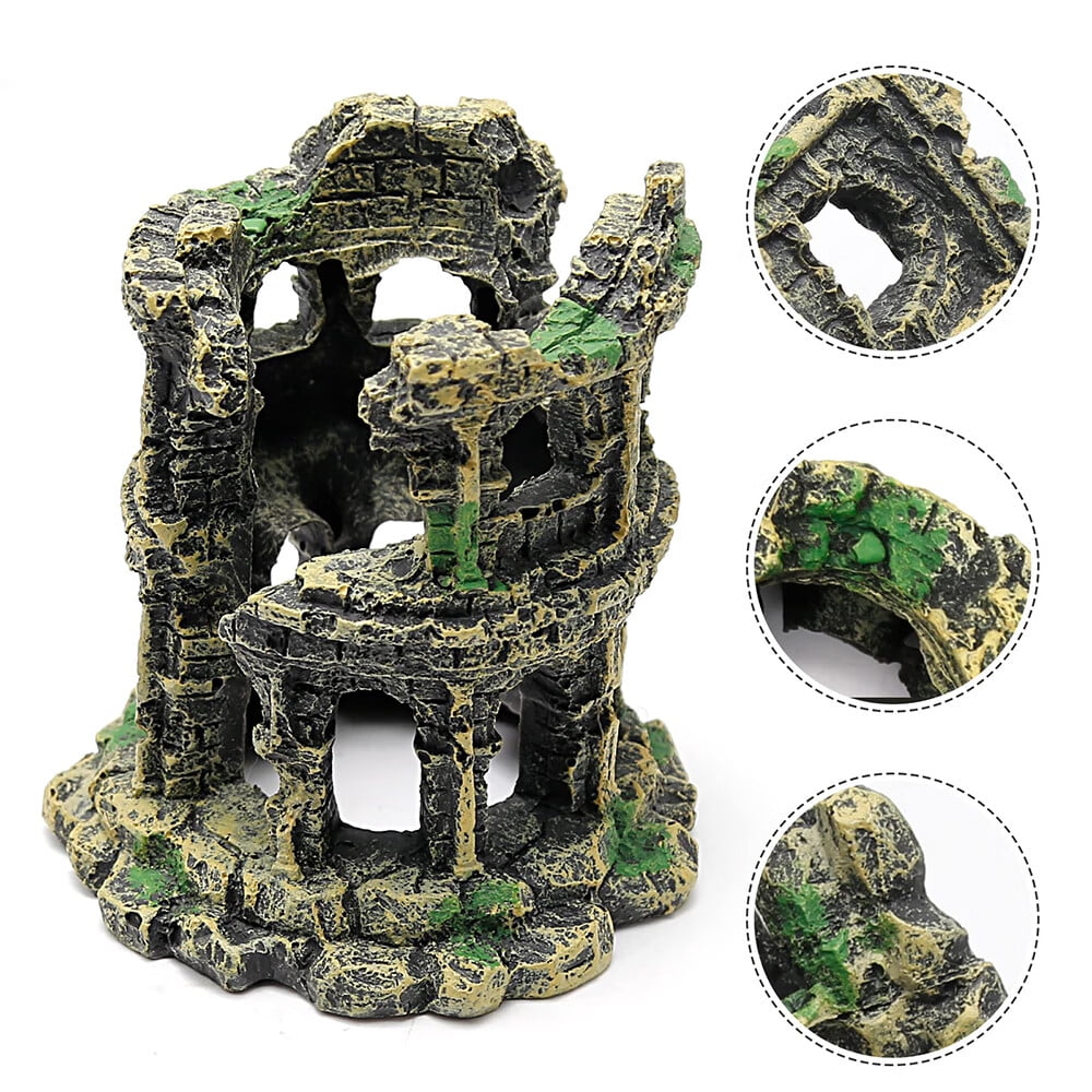 Antique Roman Column Ruins European Castle Aquarium Decorations Fish