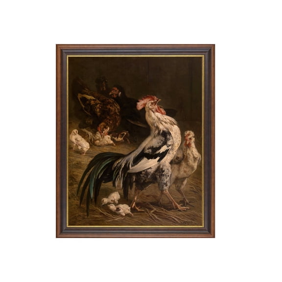 Antique Rooster Poster Vintage Chicken Barn Art, Farmhouse Decor Unframed Paper Print