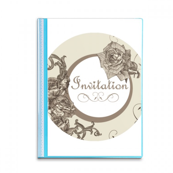 Antique Rose Flower Pattern Book Sheet Protectors Portfolio Binder Folder