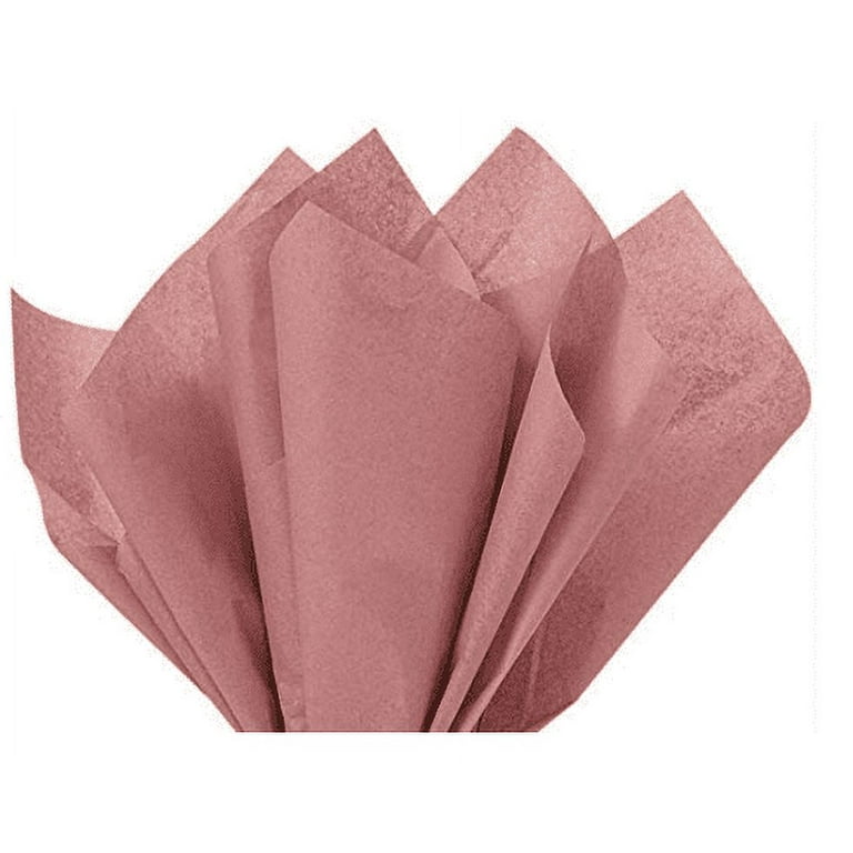 Made in USA 50-Sheet One-Sided Metallic Gift Tissue Paper Pack, 20 X 30  (Rose Gold)