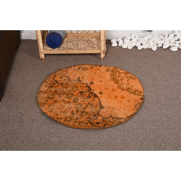 Antique Rug, Moroccan Rug, Vintage Rug, 2.3x2.3 ft Small Rug, Turkish Rug