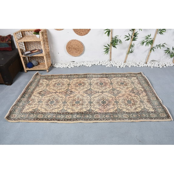Antique Rug, Turkish Rugs, Wool Rug, Vintage Rug, Bedroom Rug, 4x7 ft Area Rugs
