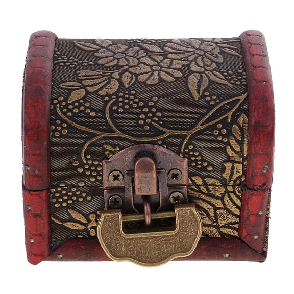 Antique Russian Design Wooden Handmade Jewelry Storage Display Box Boxes, Wooen Case With MNetal Lock - 3.14 X 2.36 X 2.36inch