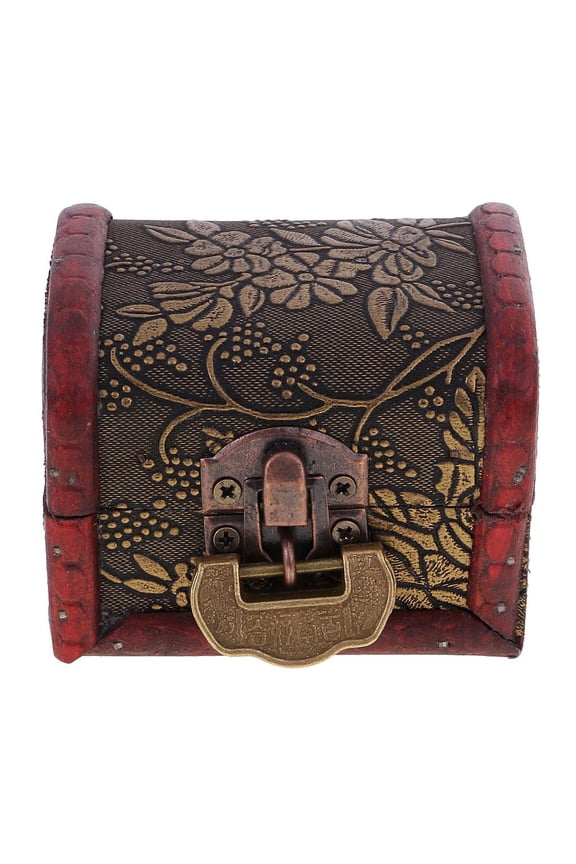 Antique Russian Design Wooden Handmade Jewelry Storage Display Box Boxes, Wooen Case With MNetal Lock - 3.14 X 2.36 X 2.36inch