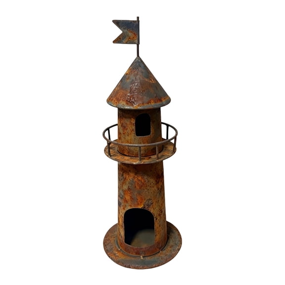 Antique Rusted Iron Lighthouse Candle Stand For Garden Decoration And Courtyards Atmospheres Wedding Table Centerpiece