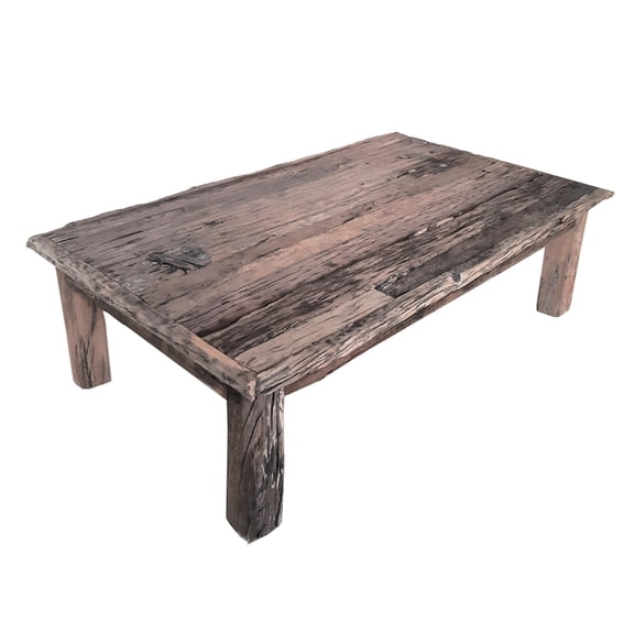 Antique Rustic Coffee Table, 59.1x35.8x17.7", Old Wood, Vintage Living Room Table 100% Piece