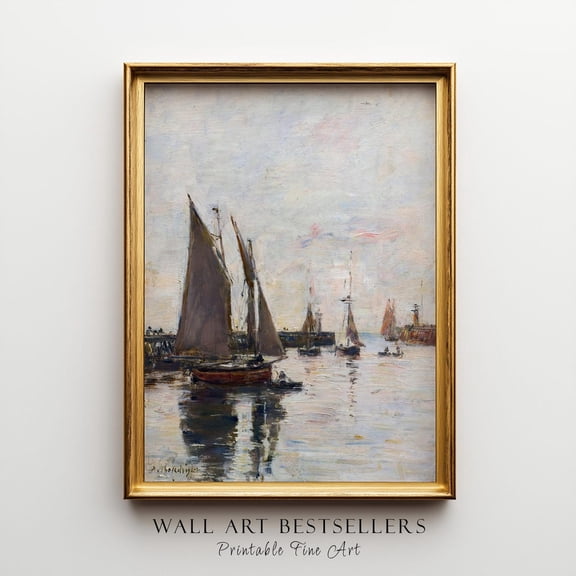 Antique Sailboat Nautical Print, Unframed Paper Poster 8x10in