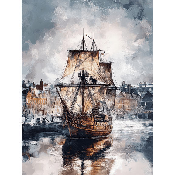 Antique Sailing Ship Canvas Wall ArtPerfect for Living RoomBedroomOfficeDining Roomand Hallway Decoration.