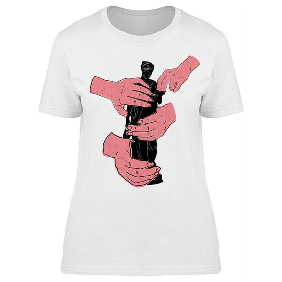 Antique Sculpture Hands Surreal T-Shirt Women -Image by Shutterstock, Female XX-Large
