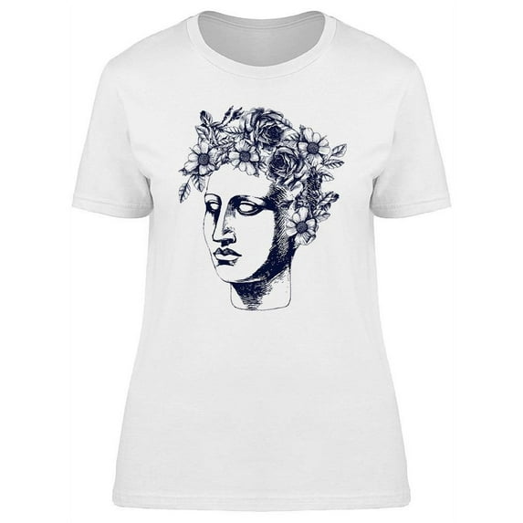 Antique Sculpture With Roses T-Shirt Women -Image by Shutterstock, Female XX-Large