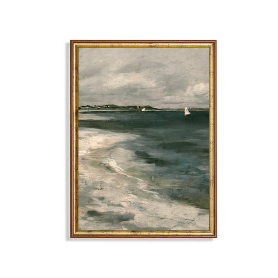 Antique Seascape Vintage Sailboats, Coastal Wall Art Home Decor, 12x18 UNFRAMED