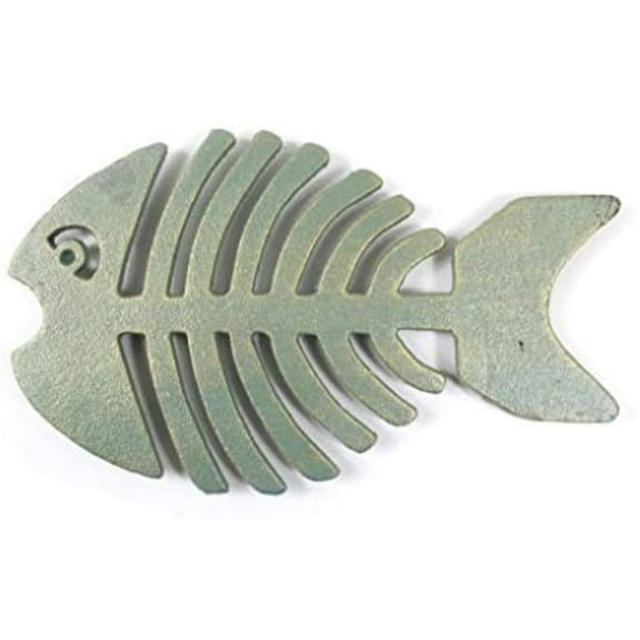 Antique Seaworn Bronze Cast Iron Fish Bone Trivet 11" - Sea Decor - Coastal Li