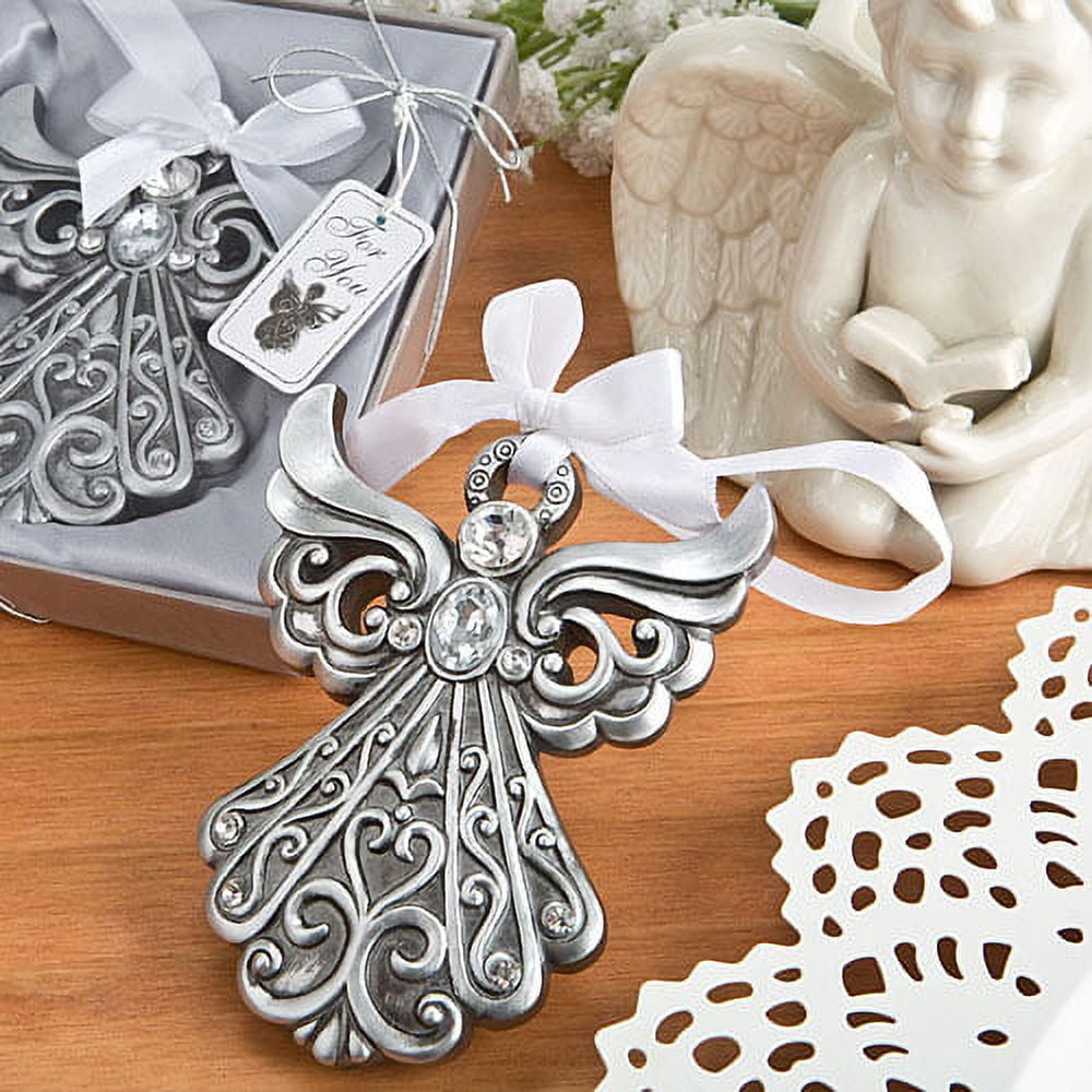 Antique Shimmering Angel Silver Christmas Tree Ornament - Walmart.com