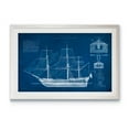 thumbnail image 1 of Antique Ship Blueprint IV - Barnwood Framed Print - 17 x 20 - White, 1 of 4