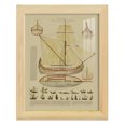 thumbnail image 1 of Antique Ship Plan I -Framed Print w/glass-Natural Wood, 1 of 7