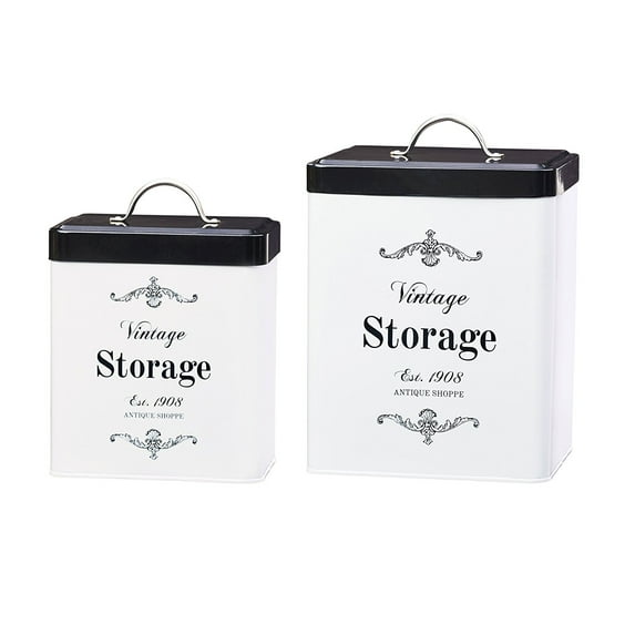 Antique Shoppe Storage Canisters, Assorted Set of 2