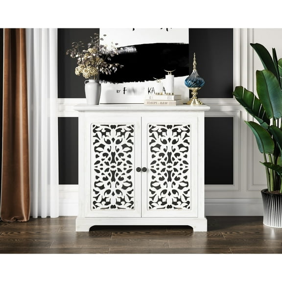 Antique Sideboard Buffet - Material For Dining Area Decor Vintage Accent Storage Cabinet Functional Home