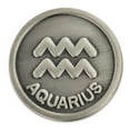 thumbnail image 1 of Antique Silver Aquarius Zodiac Water Bearer Symbol Lapel Pin, 1 of 3