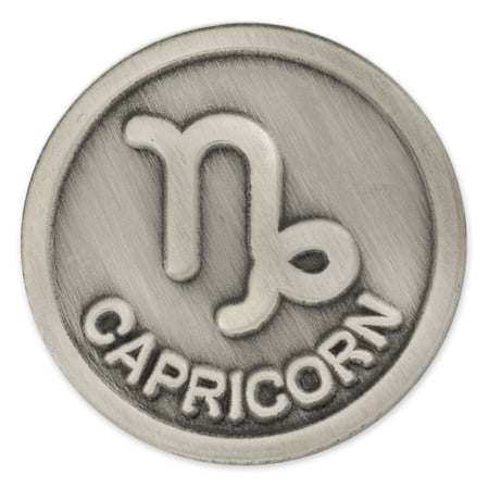 Antique Silver Capricorn Zodiac Goat Symbol Lapel Pin