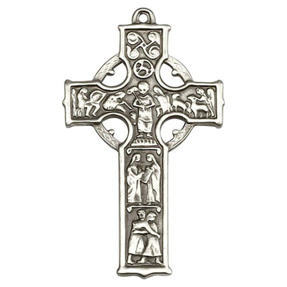 Antique Silver Celtic Cross Keychain