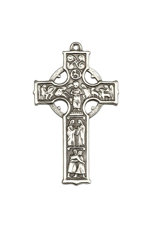 Antique Silver Celtic Cross Keychain