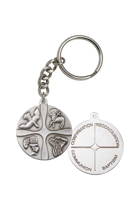 Antique Silver Christian Life Keychain