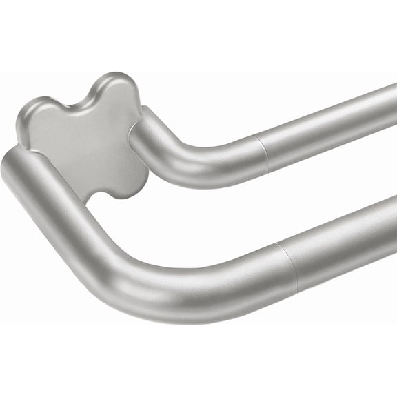 Antique Silver Double Curtain Rods, Blackout Wrap Around Rods for Windows 48 to 84, 6/8 Inch Room Darkening Curtain Rod 32 to 86 Inch