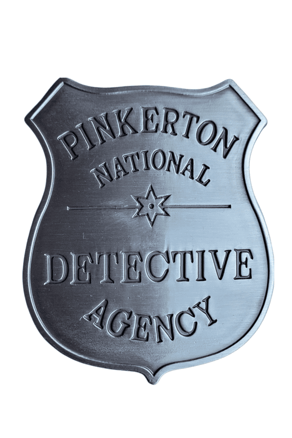 Antique Silver Finish Western Pinkerton National Detective Agency Lapel Pin by MDream