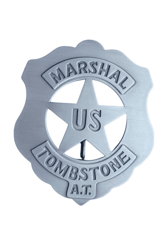 Antique Silver Finish Western Tombstone Arizona Territory US Marshal Lapel Pin by MDream