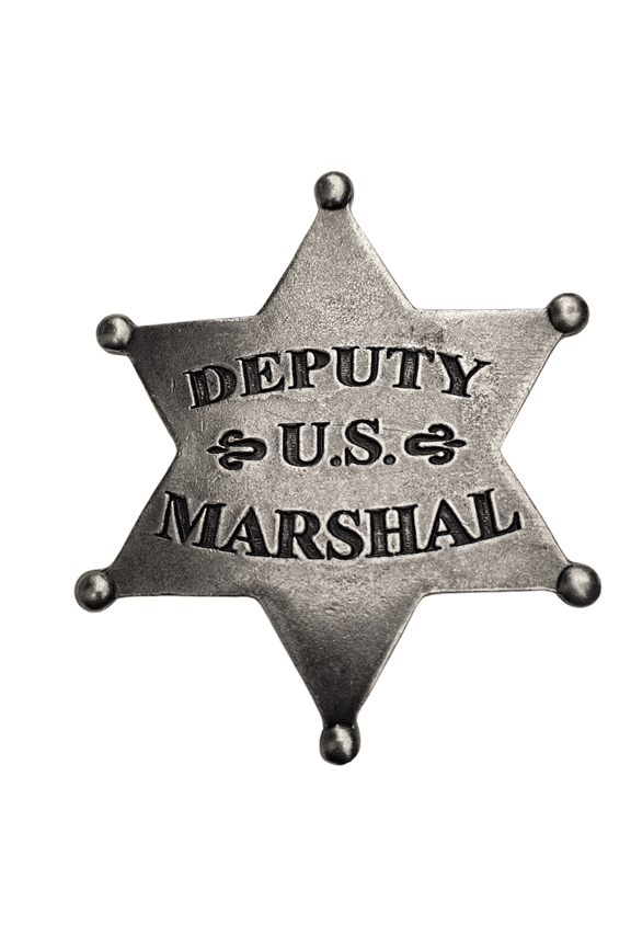 Antique Silver Finish Western US Deputy Marshal Badge Lapel Pin by MDream