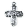 thumbnail image 1 of Antique Silver Four Way Medal with 18" Rhodium Plated Chain, 1 of 1