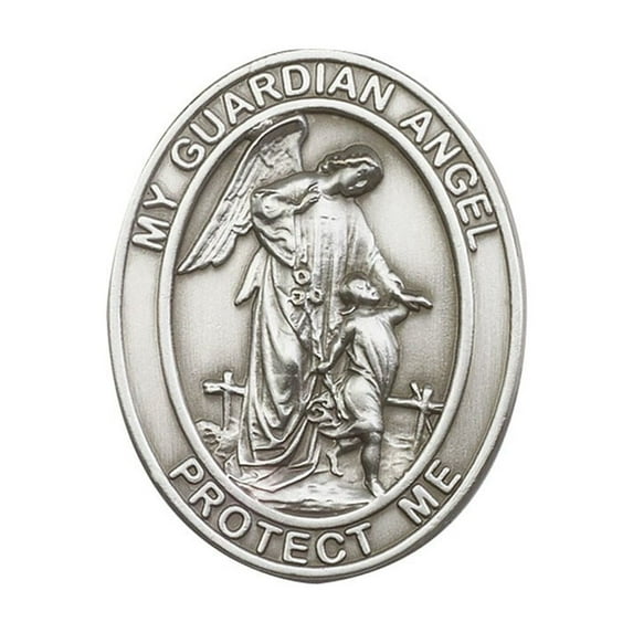 Antique Silver Guardian Angel Visor Clip