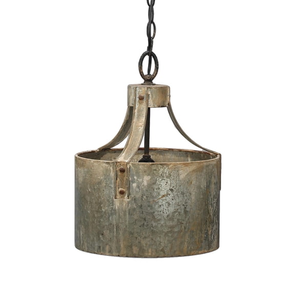 Antique Silver Iron X-Light Chandelier, Large