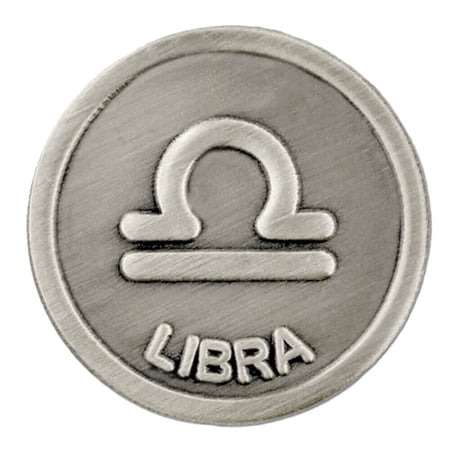 Antique Silver Libra Zodiac Scales Symbol Lapel Pin