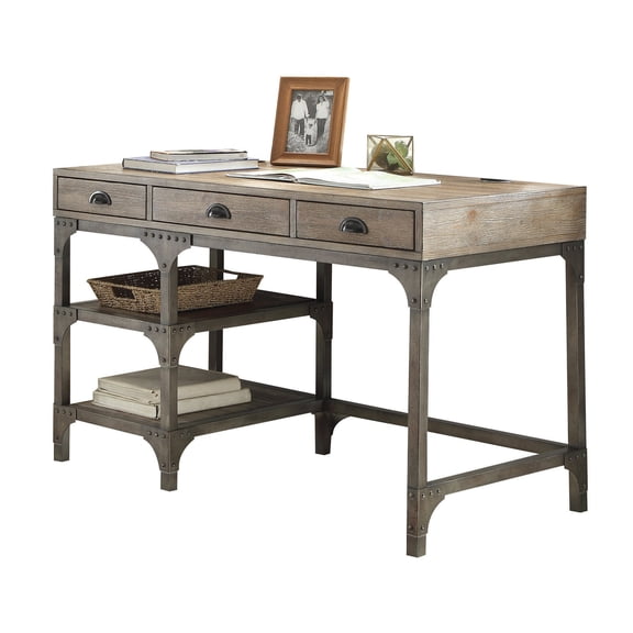 Antique Silver Metal Frame - Smooth Glide Drawers - Study Room - Functional and Stylish Writing Desk
