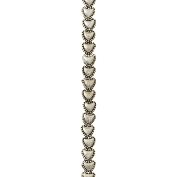 Antique Silver Metal Heart Beads - 6mm by Bead Landing