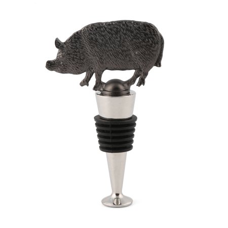 Antique Silver & Pewter Bottle Stopper - Pig