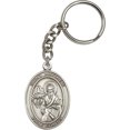 thumbnail image 1 of Antique Silver-Plated St. Matthew Keychain 1 7/8 x 1 1/4 inches, 1 of 1