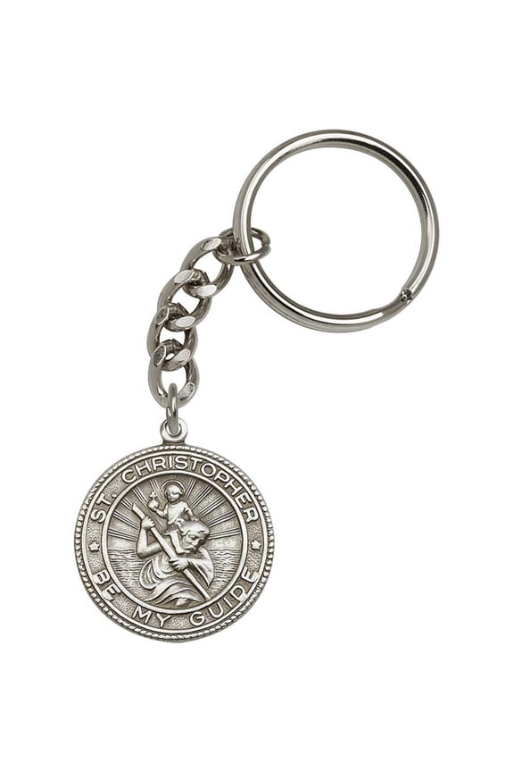 Antique Silver St. Christopher Keychain