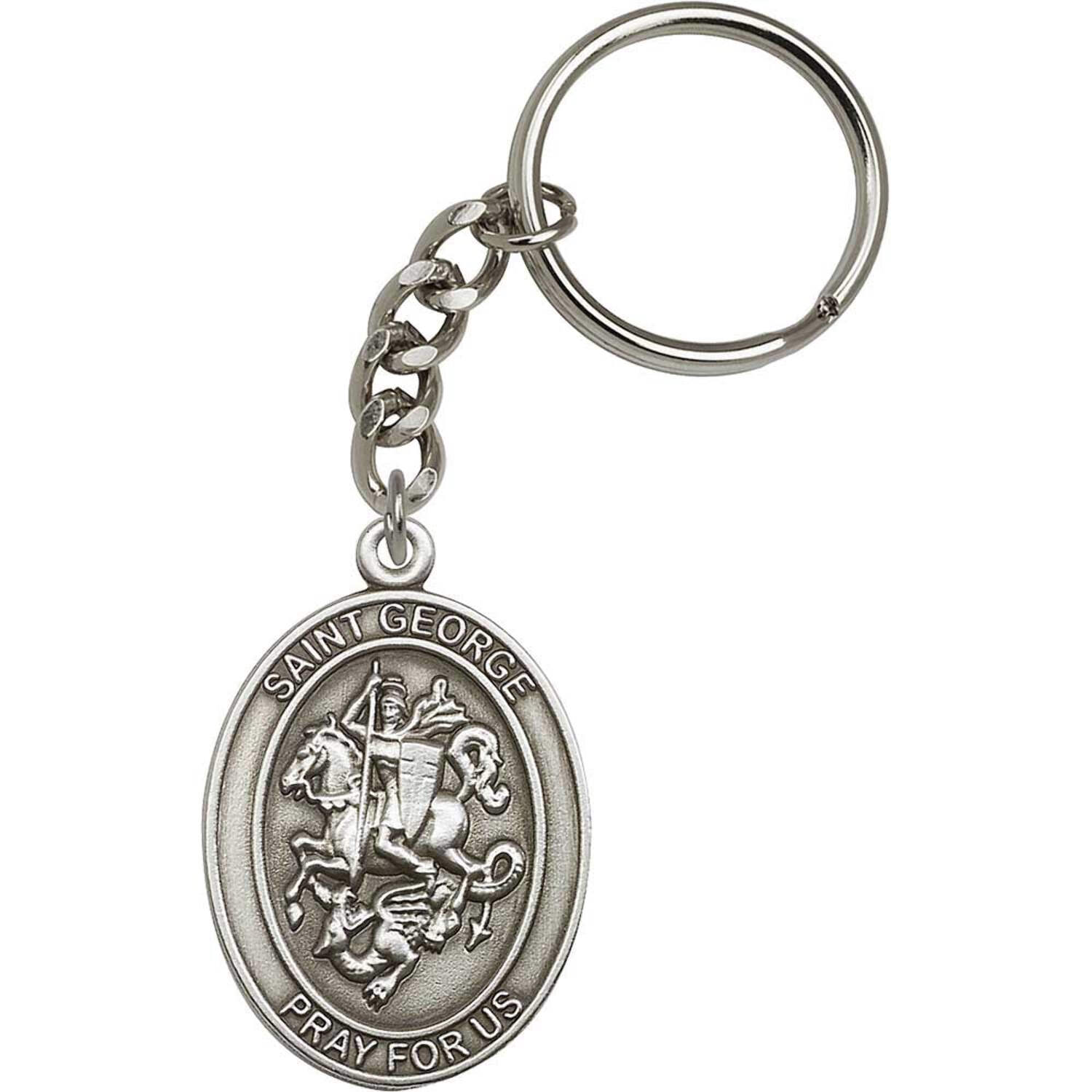 Antique Silver St. George Keychain - Walmart.com